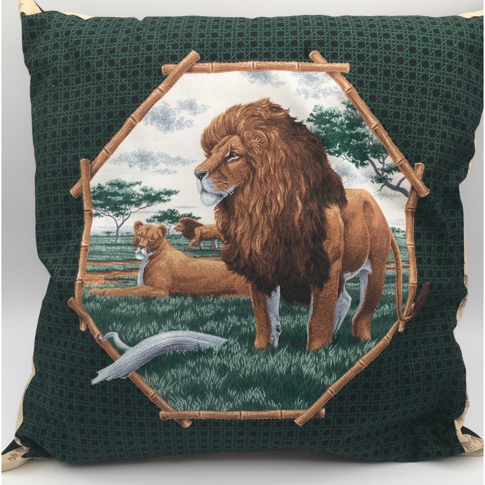 Handmade Stuffed Accent Pillow - Lion Pride (1)